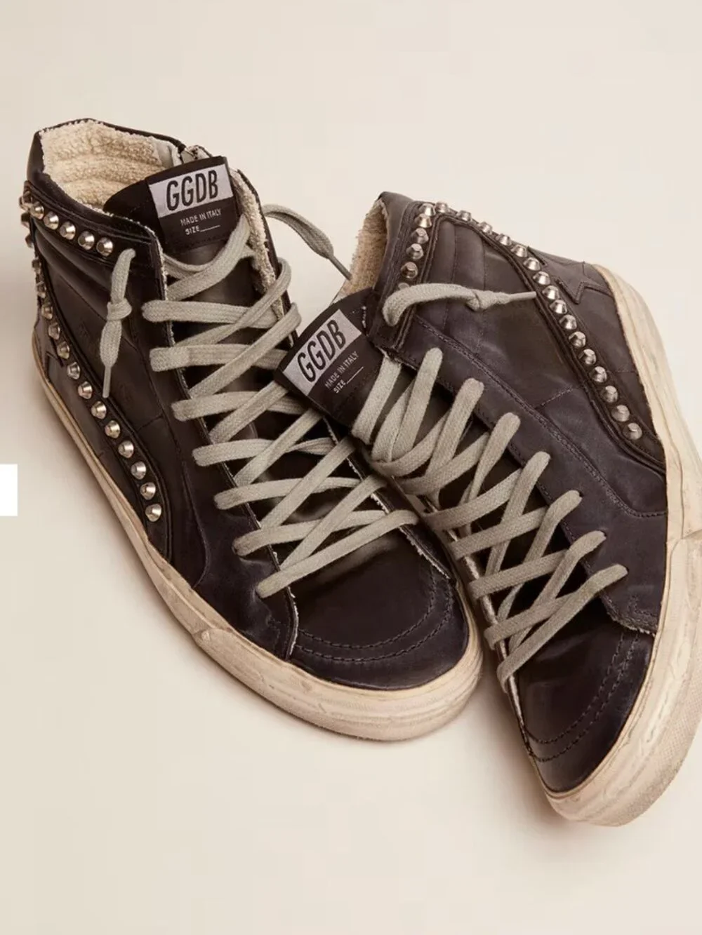 Golden Goose Slide distressed studded sneakers (size 41)